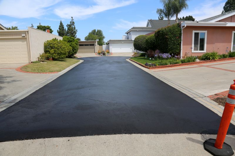 Blacktop Driveway with Fresh Seal Coat